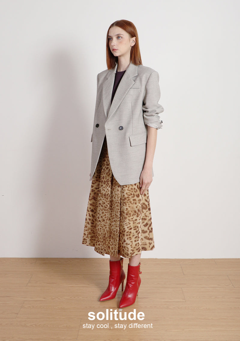 Beige Oversized Suit Jacket