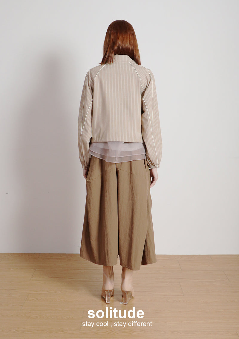 Striped Zip Up Sporty Jacket