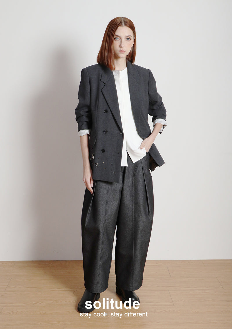 Charcoal Beaded Suit Jacket