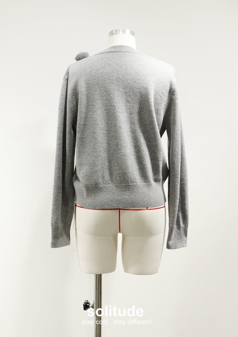 3D Floral Applique Knitted Cardigan