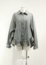 Ruffles Boxy Shirt Jacket