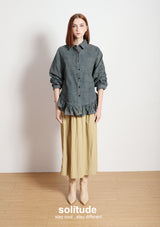 Ruffles Boxy Shirt Jacket