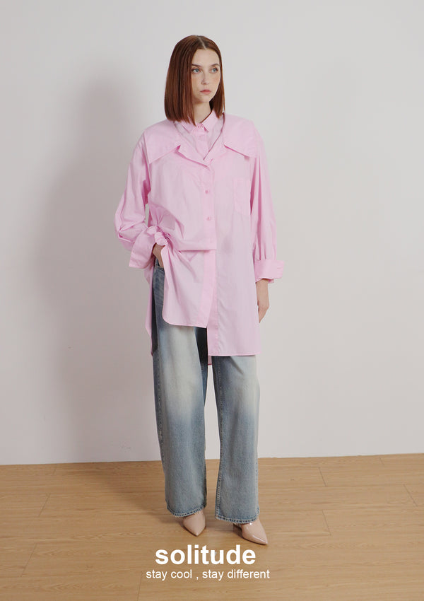 Pink Multi Layered Shirt Dress