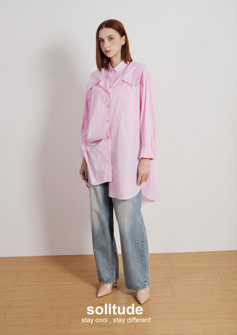 Pink Multi Layered Shirt Dress