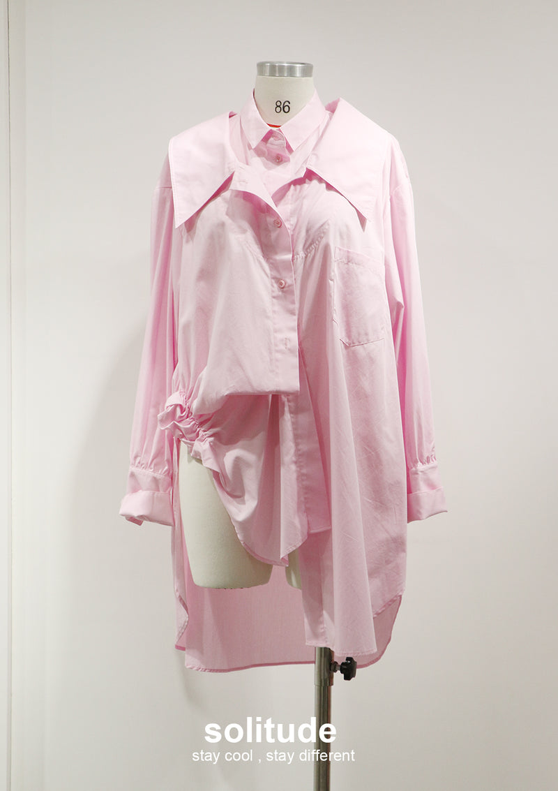 Pink Multi Layered Shirt Dress