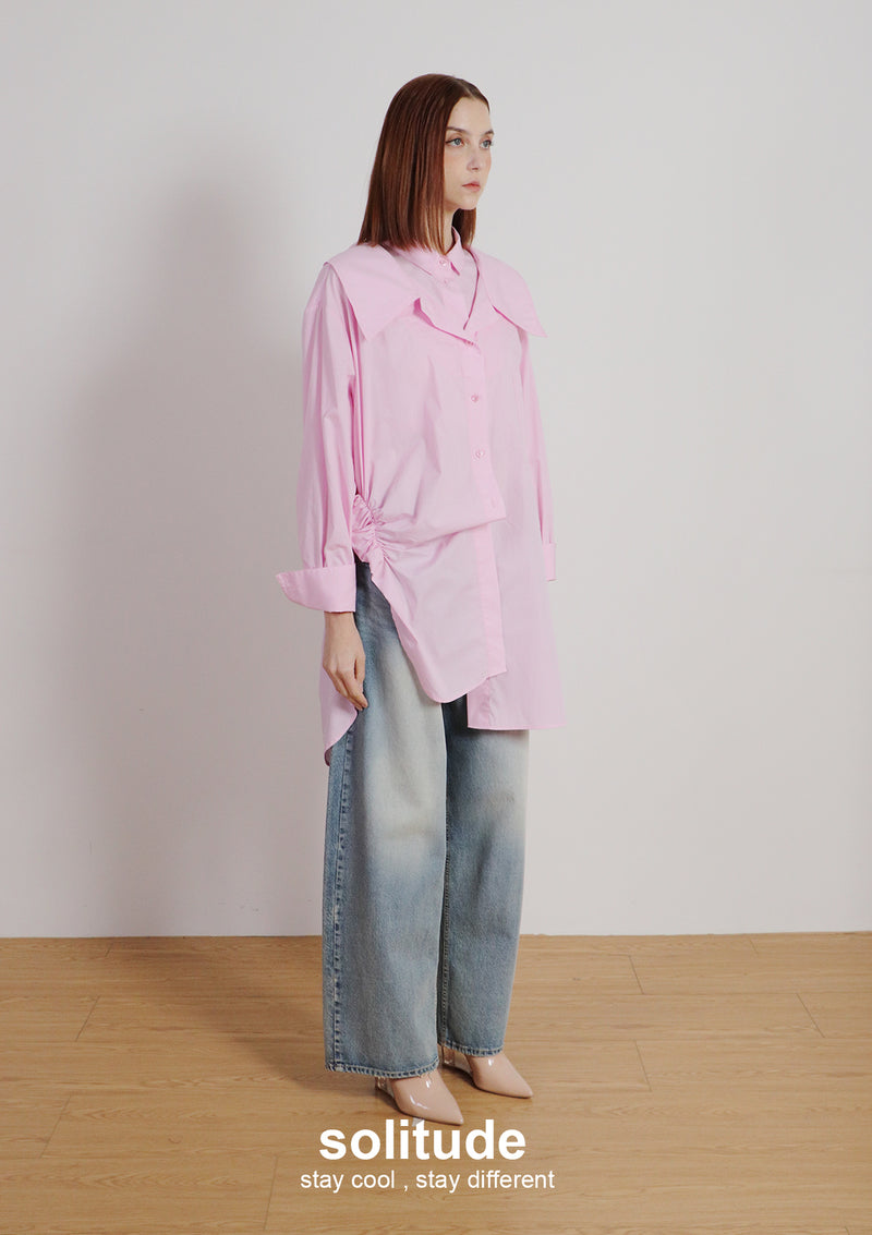 Pink Multi Layered Shirt Dress