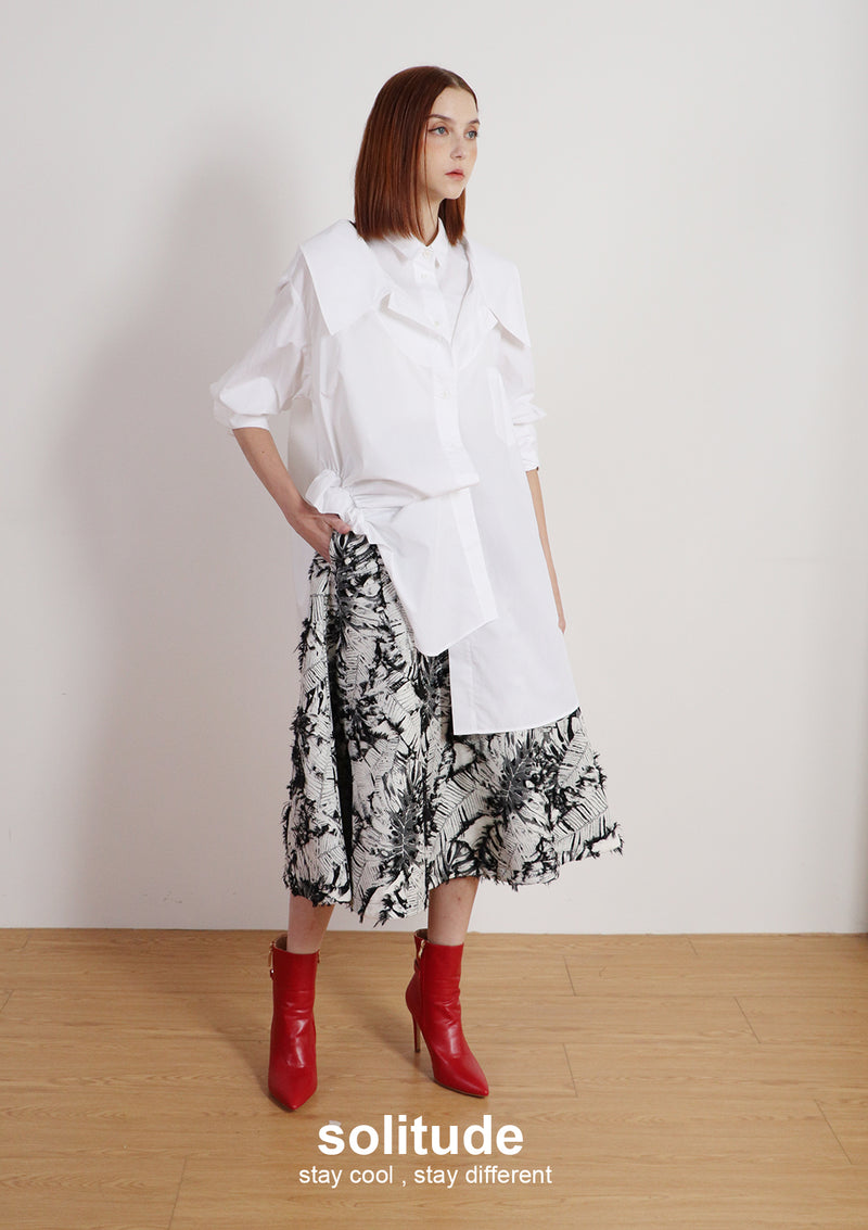 White Multi Layered Shirt Dress