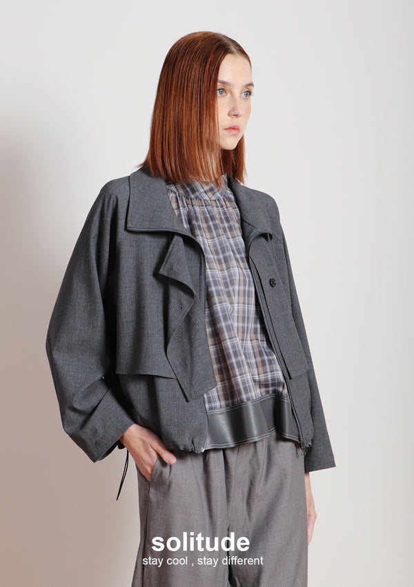 Charcoal Layered Woven Jacket