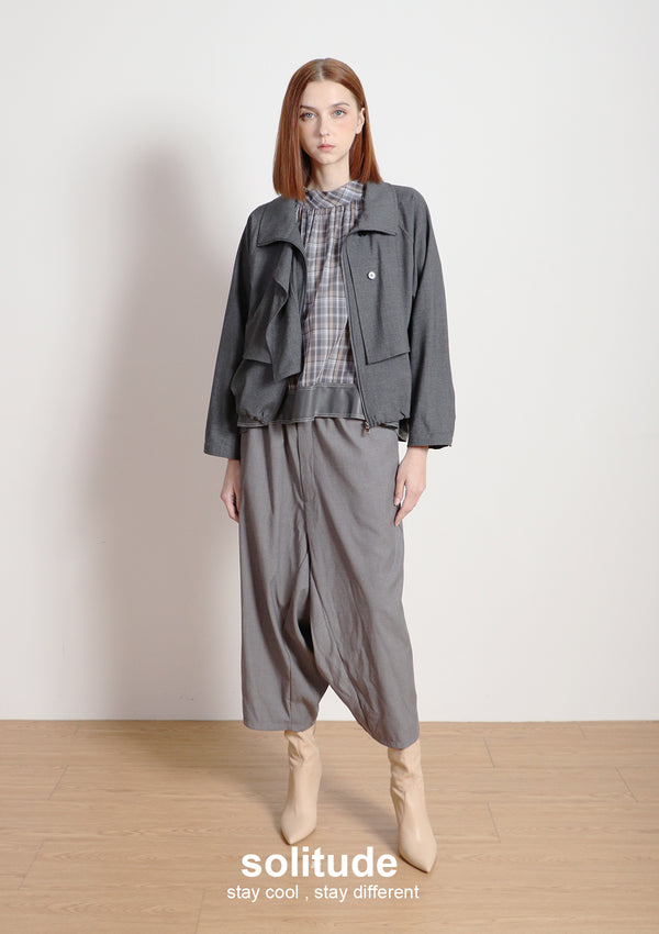 Charcoal Layered Woven Jacket