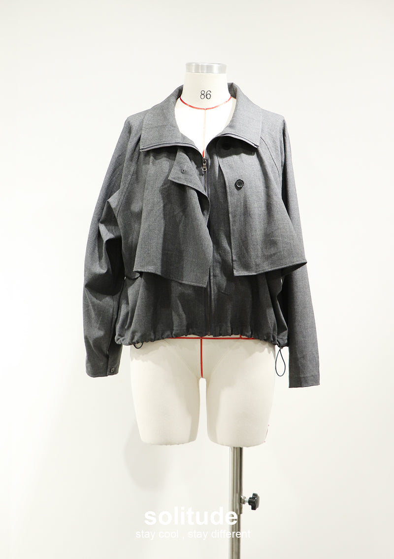Charcoal Layered Woven Jacket