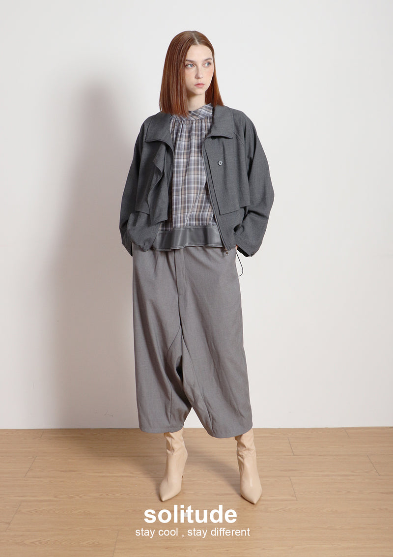 Charcoal Layered Woven Jacket