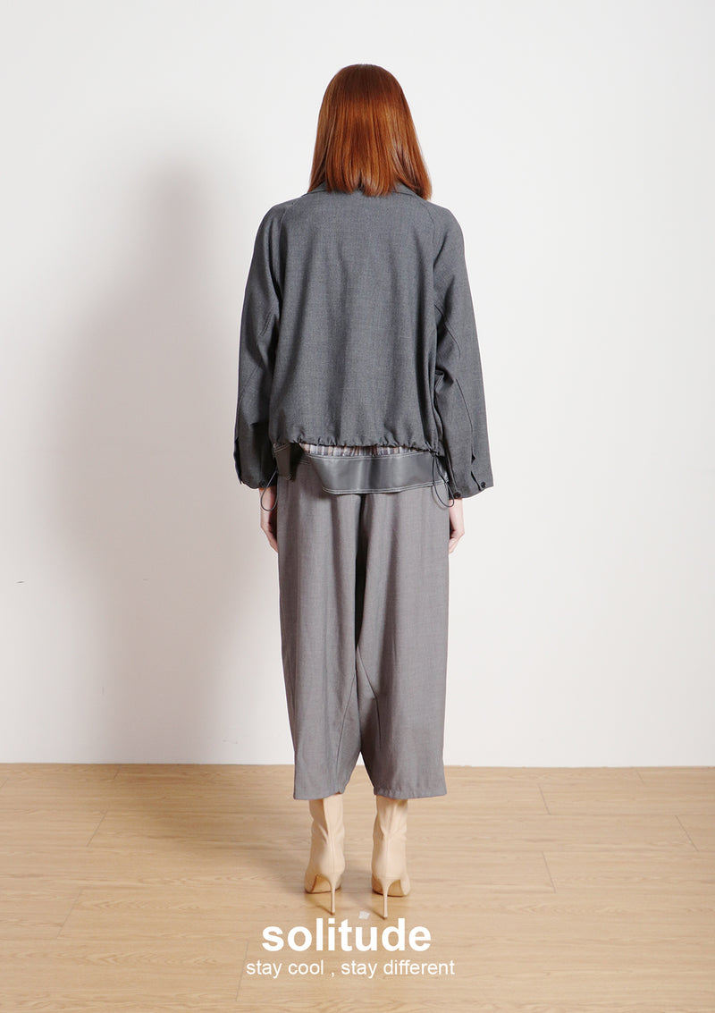 Charcoal Layered Woven Jacket