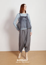 Grey Bowknot Vest with Long Sleeves Tee Set