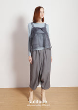 Grey Bowknot Vest with Long Sleeves Tee Set