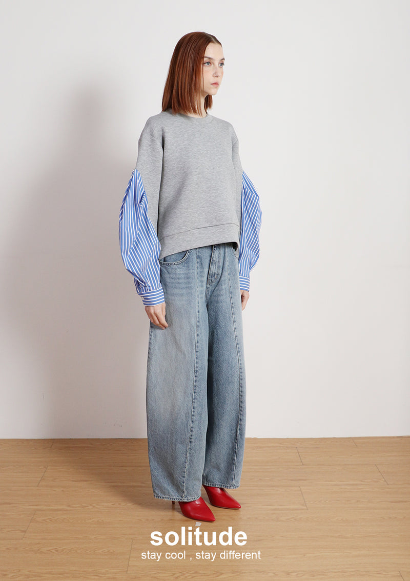 Washed Oversized Wide Leg Jeans