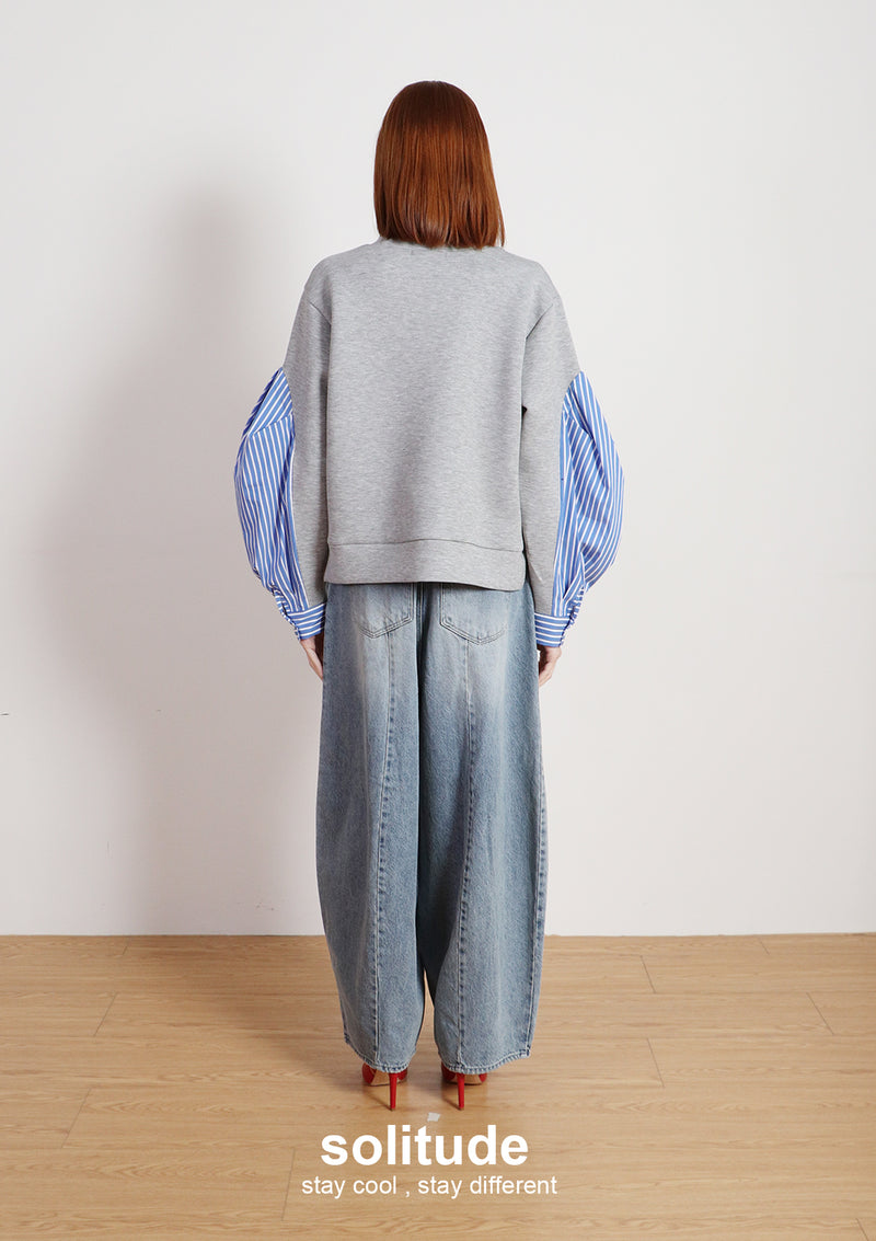 Washed Oversized Wide Leg Jeans