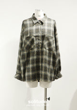 Brown Bling Bling Checkered Shirt