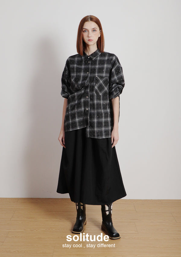 Black Bling Bling Checkered Shirt