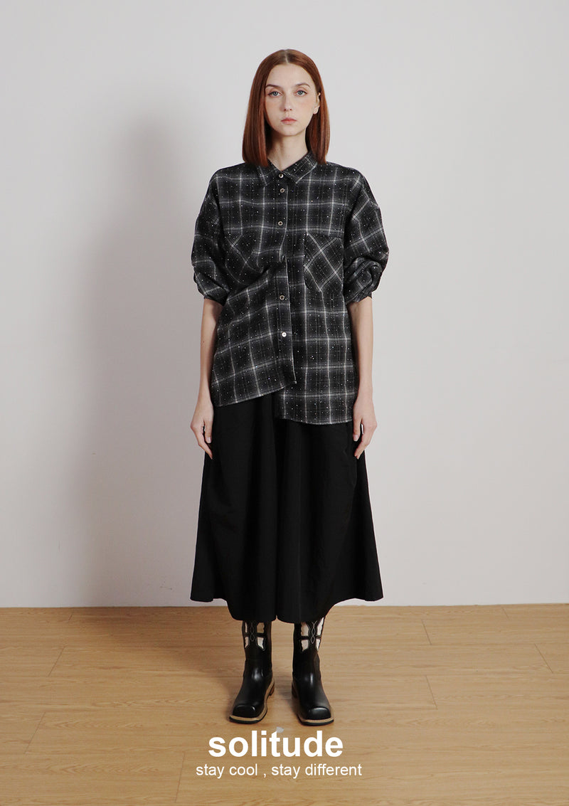 Black Bling Bling Checkered Shirt