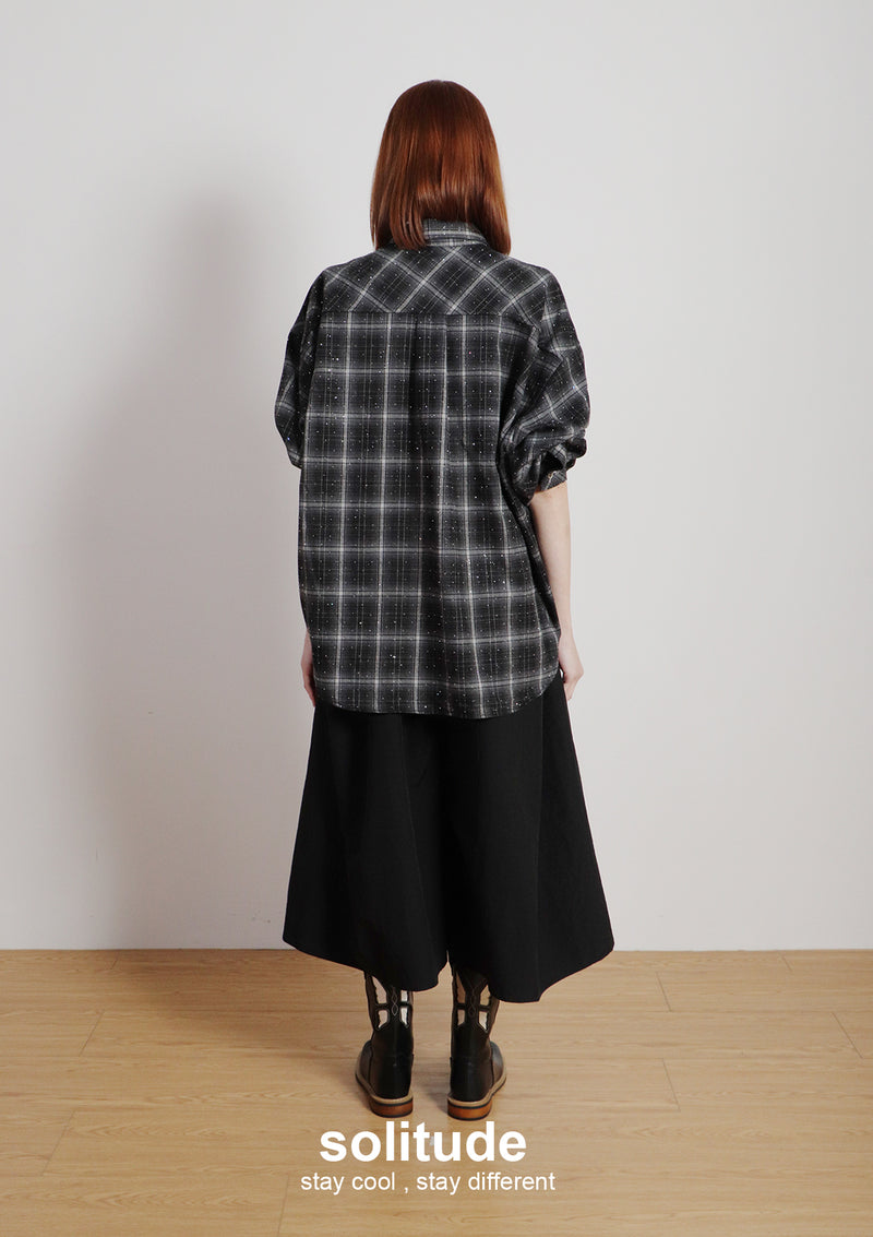 Black Bling Bling Checkered Shirt