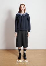 Charcoal Stripes Cropped Pants