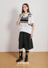 Black Stripes Cropped Pants