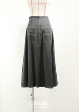 Unwashed Denim Long Skirt