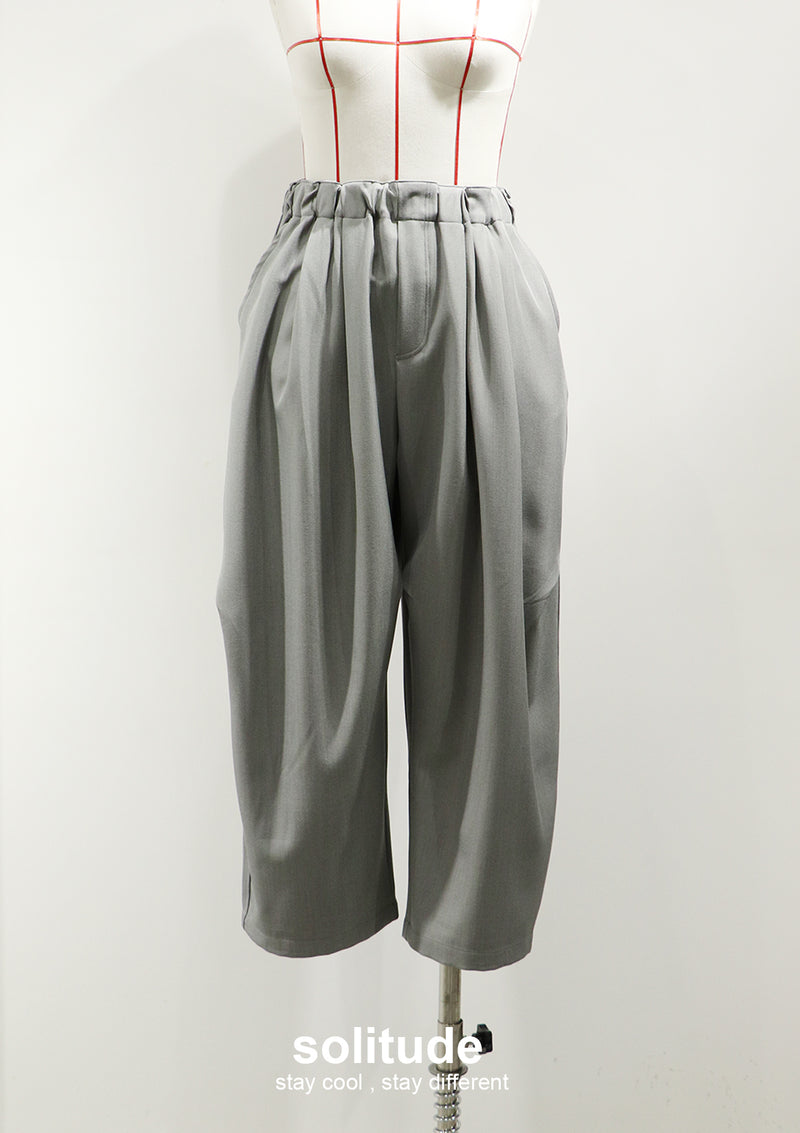 Grey Tailored Wide Leg Pants