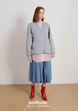 Grey Oversized Knitted Jacket