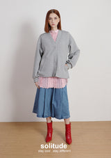 Grey Oversized Knitted Jacket