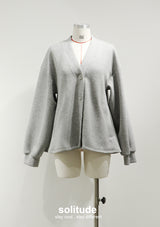 Grey Oversized Knitted Jacket