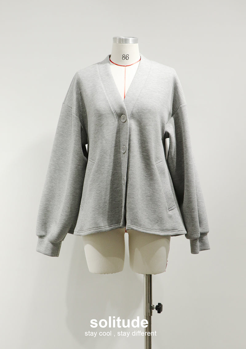 Grey Oversized Knitted Jacket