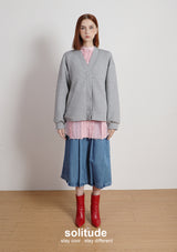 Grey Oversized Knitted Jacket