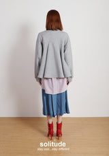 Grey Oversized Knitted Jacket