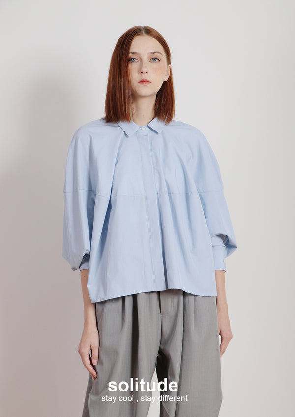 Blue 3D Cut Woven Shirt