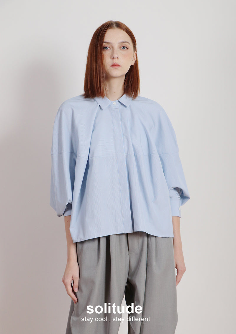 Blue 3D Cut Woven Shirt