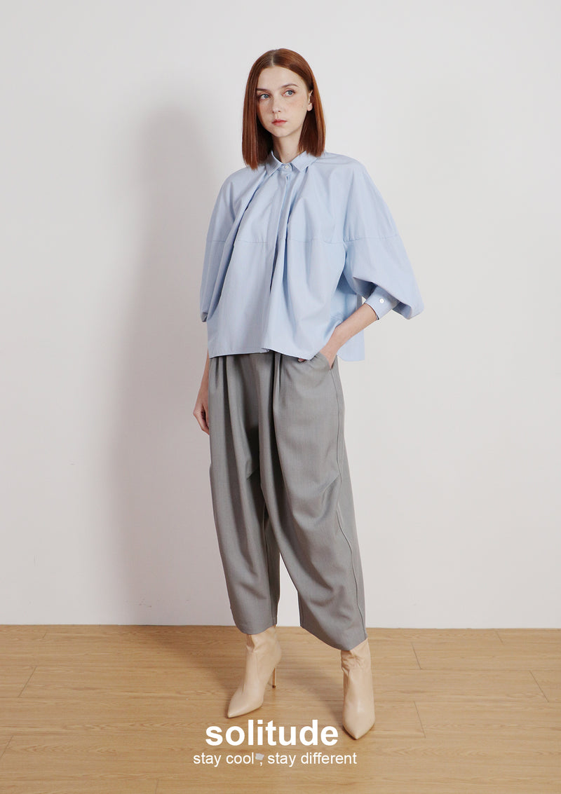 Blue 3D Cut Woven Shirt