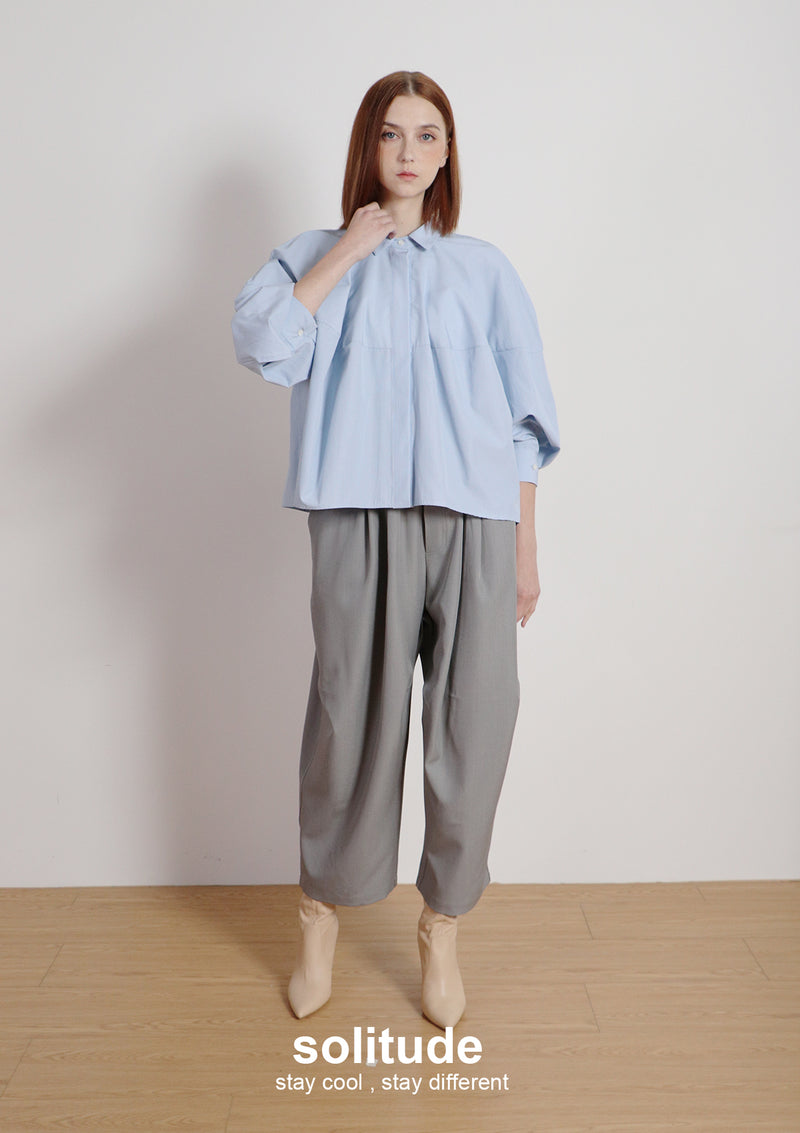 Blue 3D Cut Woven Shirt