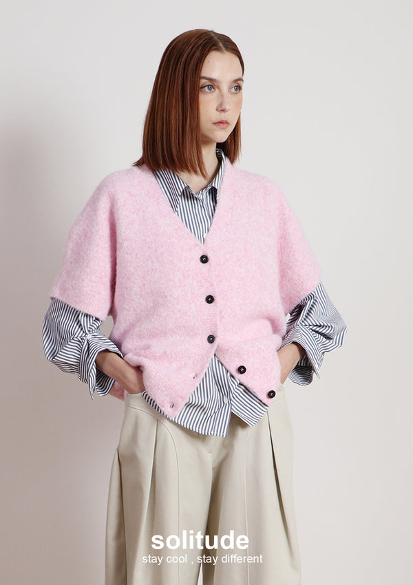 Pink Recycle Fiber Knitted Vest