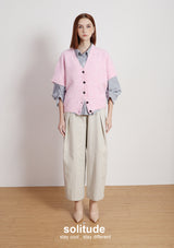 Pink Recycle Fiber Knitted Vest