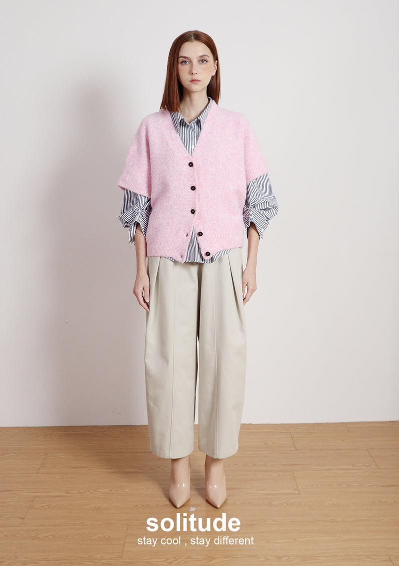 Pink Recycle Fiber Knitted Vest