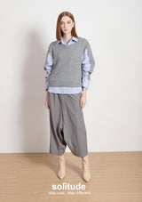 Grey Mixed Fabrics Layered Shirt