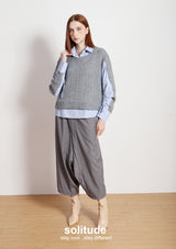 Grey Mixed Fabrics Layered Shirt