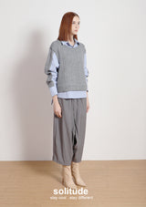 Grey Mixed Fabrics Layered Shirt