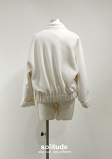 Off-white Ruffles Zip-up Wool Jacket