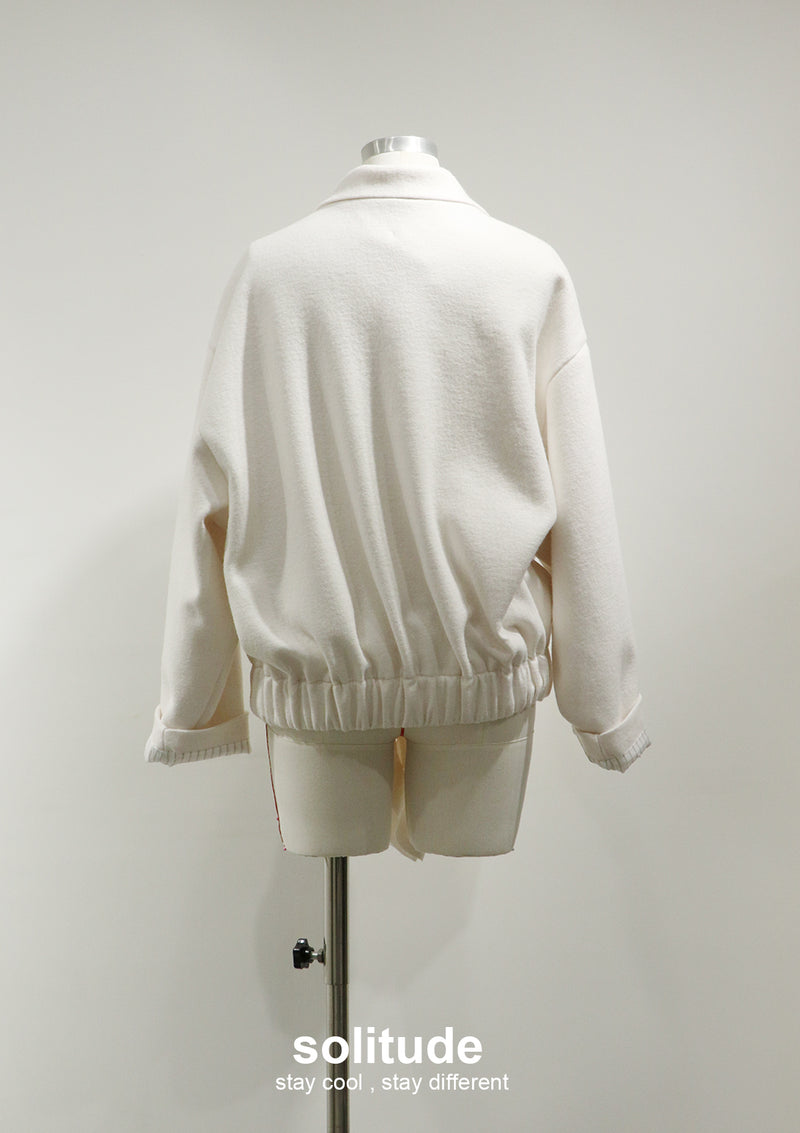 Off-white Ruffles Zip-up Wool Jacket