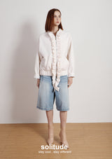 Off-white Ruffles Zip-up Wool Jacket