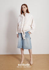 Off-white Ruffles Zip-up Wool Jacket