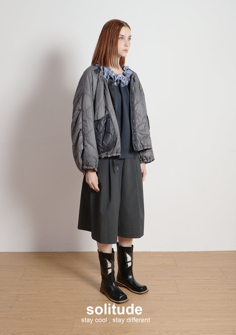 Grey Oversized Padded Jacket