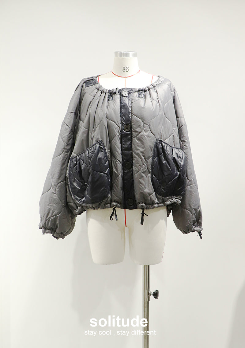 Grey Oversized Padded Jacket